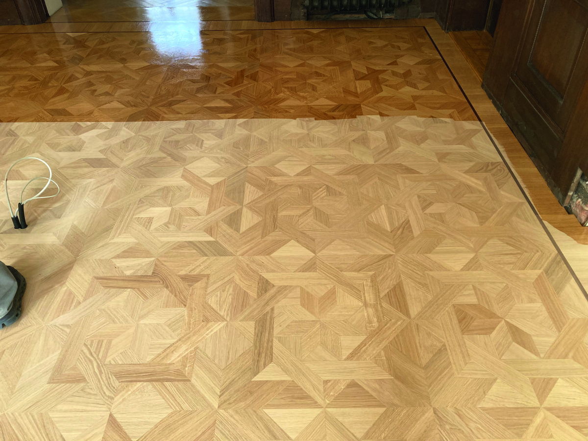 Rekonstruktion eines Tafelparketts nach Wasserschaden