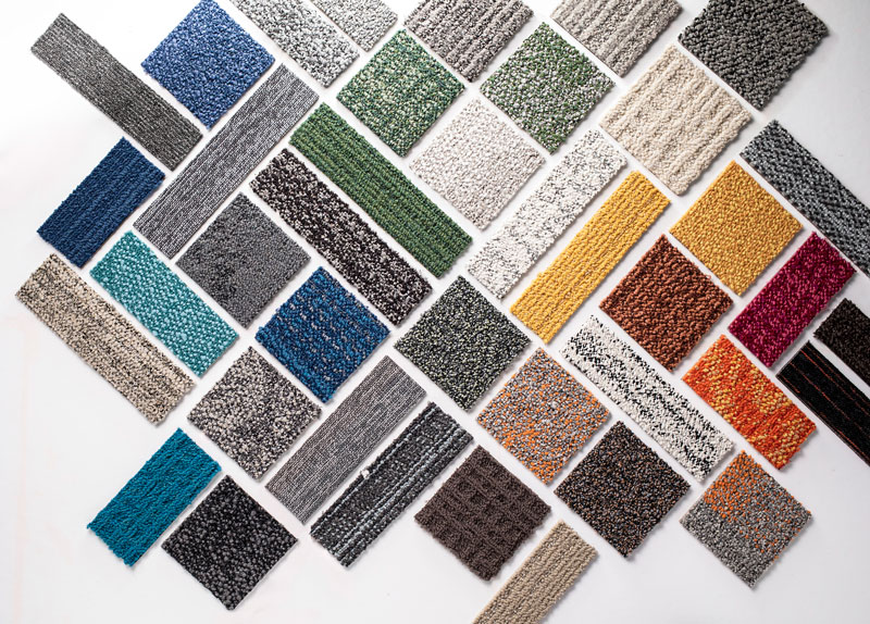 Großes Portfolio CO<span class="tief">2</span>-negativer Teppichfliesen 