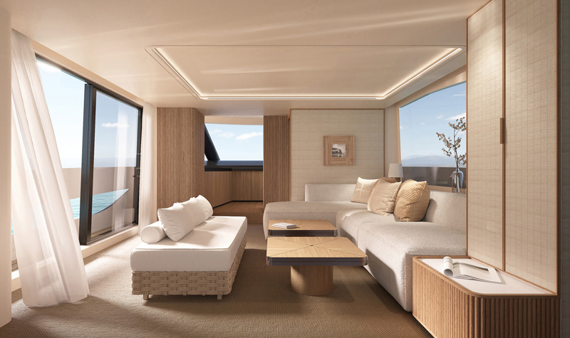 Recycelbares Interieur für die Luxusyacht 