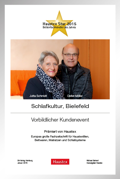 Schlafkultur-Bettenfachhändler Urkunde Schlafkultur