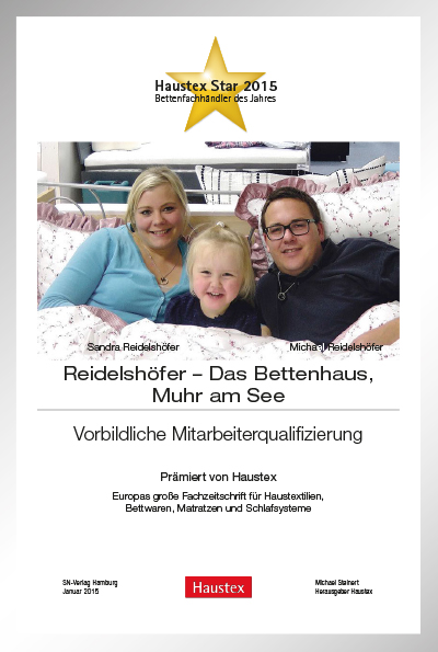 Reidelshöfer Das Bettenhaus KG-Bettenfachhändler Urkunde Reidelshöfer Das Bettenhaus KG