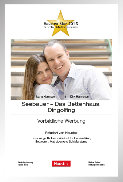 Seebauer – Das Bettenhaus-Bettenfachhändler Urkunde Seebauer – Das Bettenhaus