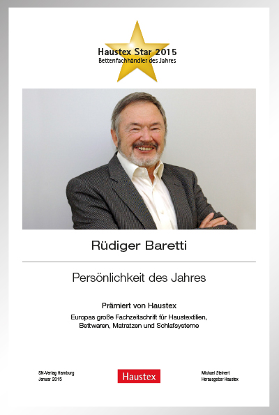 Rüdiger Baretti-Bettenfachhändler Urkunde Rüdiger Baretti