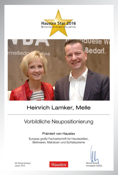 Heinrich Lamker-Bettenfachhändler Urkunde Heinrich Lamker