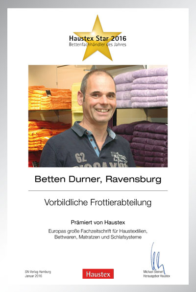 Betten Durner GmbH-Bettenfachhändler Urkunde Betten Durner GmbH