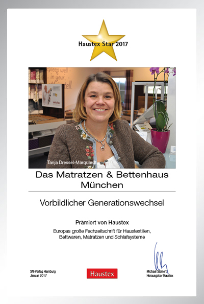Das Matratzen- und Bettenhaus-Bettenfachhändler Urkunde Das Matratzen- und Bettenhaus