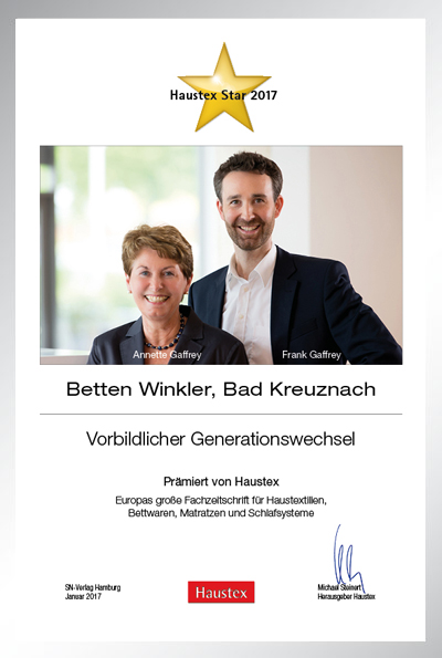 Betten Winkler-Bettenfachhändler Urkunde Betten Winkler