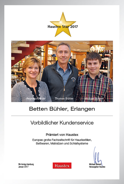 Betten Bühler-Bettenfachhändler Urkunde Betten Bühler
