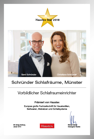 Schründer Schlafräume-Bettenfachhändler Urkunde Schründer Schlafräume