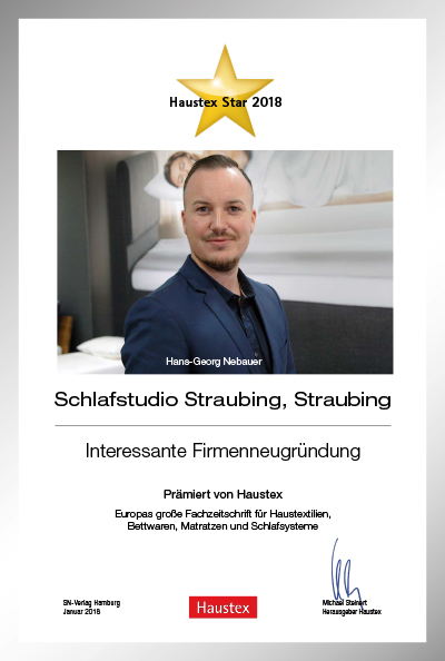 Schlafstudio Straubing-Bettenfachhändler Urkunde Schlafstudio Straubing