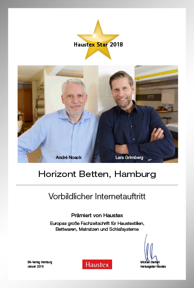 Horizont Betten-Bettenfachhändler Urkunde Horizont Betten