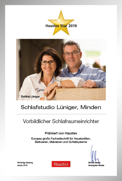 Schlafstudio Lüniger-Bettenfachhändler Urkunde Schlafstudio Lüniger