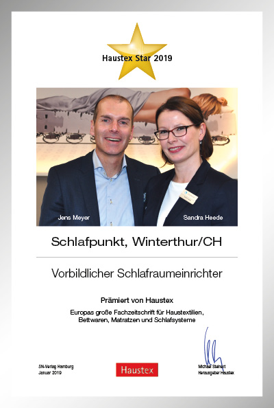 Schlafpunkt AG-Bettenfachhändler Urkunde Schlafpunkt AG