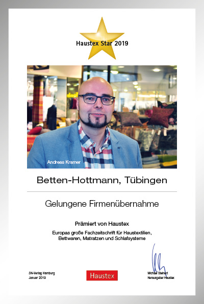 Betten Hottmann-Bettenfachhändler Urkunde Betten Hottmann