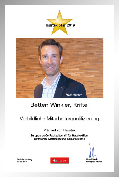 Betten Winkler GmbH-Bettenfachhändler Urkunde Betten Winkler GmbH