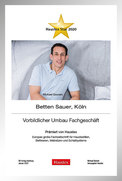 Betten Sauer-Bettenfachhändler Urkunde Betten Sauer
