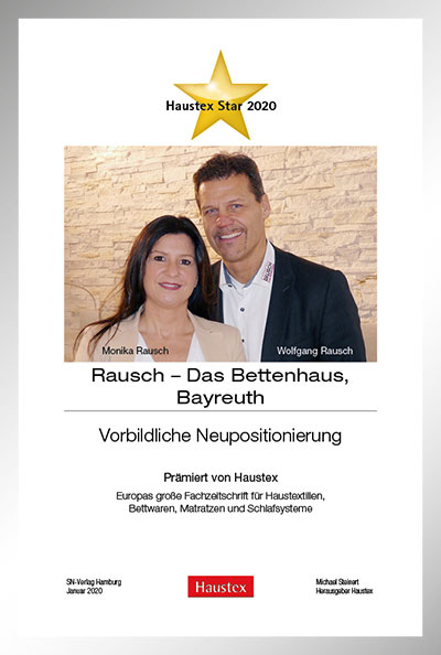 Rausch – Das Bettenhaus.-Bettenfachhändler Urkunde Rausch – Das Bettenhaus.