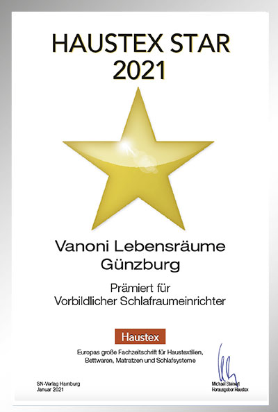 Vanoni Lebensräume-Bettenfachhändler Urkunde Vanoni Lebensräume