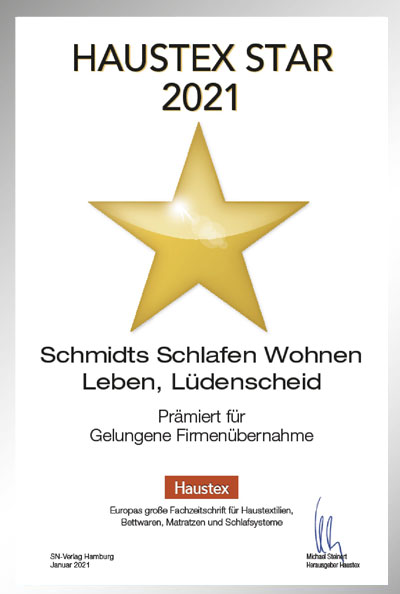 Schmidts Schlafen Wohnen Leben-Bettenfachhändler Urkunde Schmidts Schlafen Wohnen Leben
