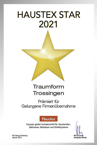 Traumform - Schlaf trifft Design-Bettenfachhändler Urkunde Traumform - Schlaf trifft Design