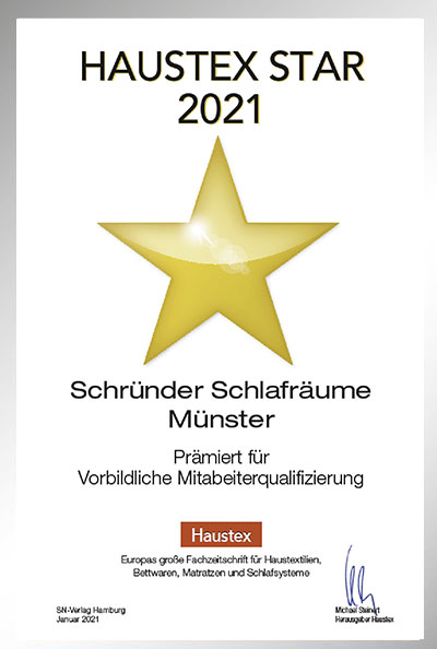 Schründer Schlafräume-Bettenfachhändler Urkunde Schründer Schlafräume