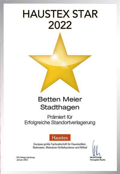 Betten Meier-Bettenfachhändler Urkunde Betten Meier