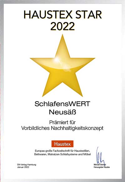 SchlafensWERT-Bettenfachhändler Urkunde SchlafensWERT