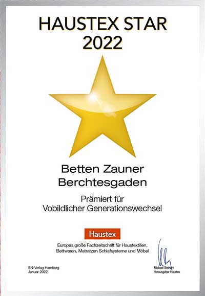 Betten Zauner-Bettenfachhändler Urkunde Betten Zauner