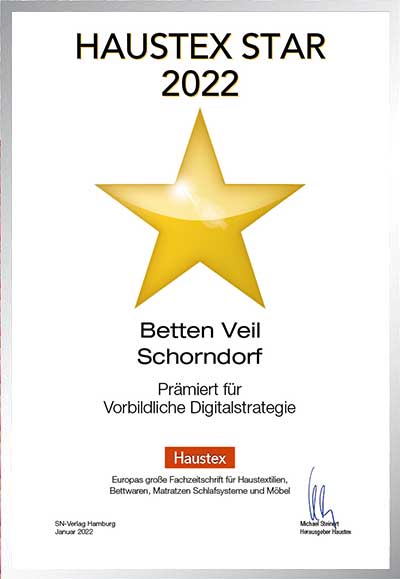 Betten Veil-Bettenfachhändler Urkunde Betten Veil