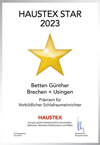 Betten Günther-Bettenfachhändler Urkunde Betten Günther
