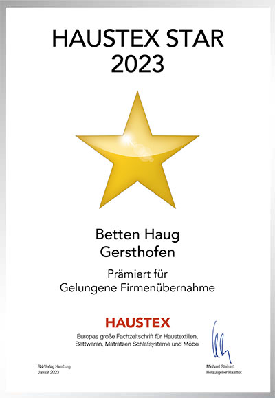 Betten Haug-Bettenfachhändler Urkunde Betten Haug