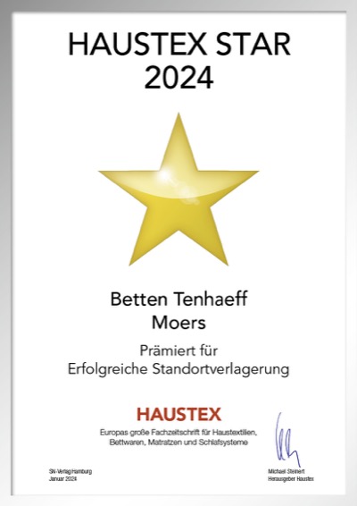 Betten Tenhaeff-Bettenfachhändler Urkunde Betten Tenhaeff