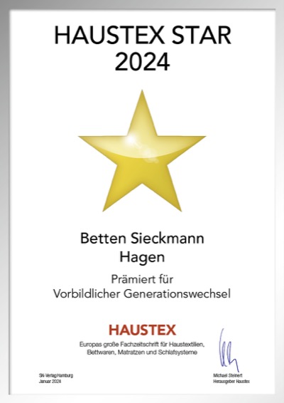 Betten Sieckmann-Bettenfachhändler Urkunde Betten Sieckmann