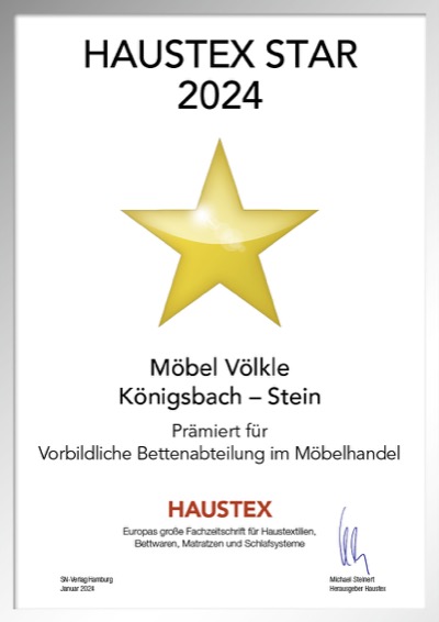 Möbel Völkle-Bettenfachhändler Urkunde Möbel Völkle