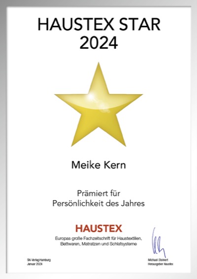 Meike Kern-Bettenfachhändler Urkunde Meike Kern