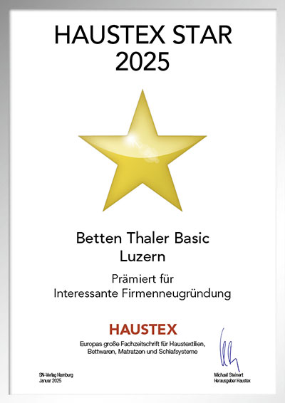 Betten Thaler Basic-Bettenfachhändler Urkunde Betten Thaler Basic