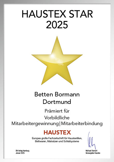 Betten Bormann-Bettenfachhändler Urkunde Betten Bormann