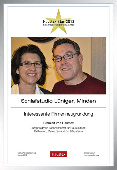 Schlafstudio Lüniger-Bettenfachhändler Urkunde Schlafstudio Lüniger