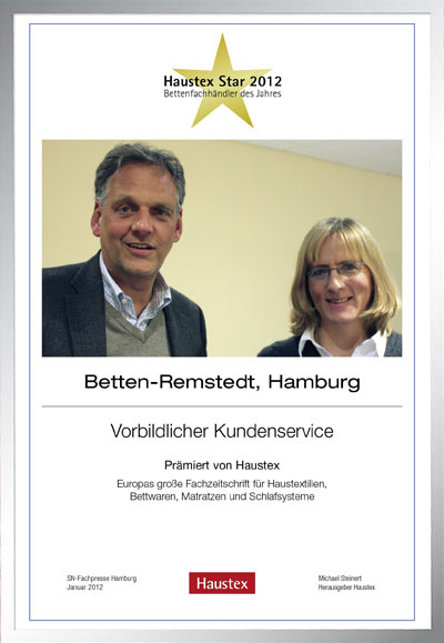 Betten Remstedt-Bettenfachhändler Urkunde Betten Remstedt