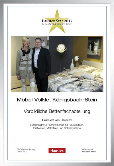 Möbel Völkle-Bettenfachhändler Urkunde Möbel Völkle