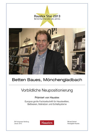Betten Baues-Bettenfachhändler Urkunde Betten Baues