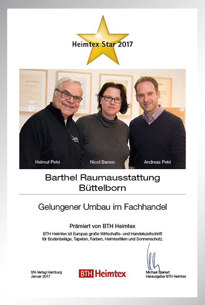 Barthel Raumausstattung-Bettenfachhändler Urkunde Barthel Raumausstattung