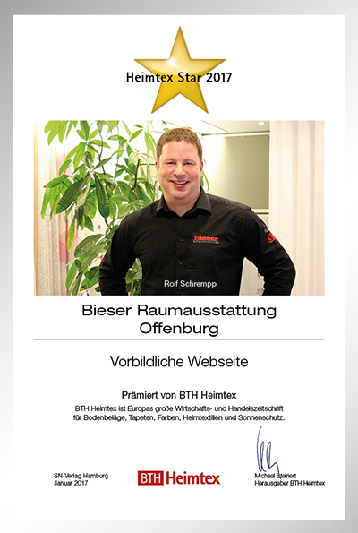 Bieser Raumausstattung-Bettenfachhändler Urkunde Bieser Raumausstattung