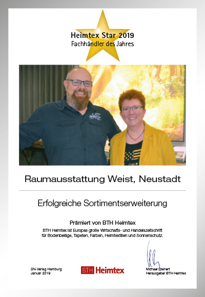 Raumausstattung Weist-Bettenfachhändler Urkunde Raumausstattung Weist