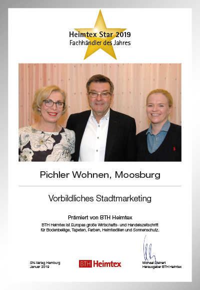Pichler Wohnen-Bettenfachhändler Urkunde Pichler Wohnen