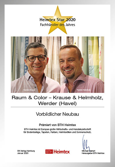 Raum & Color – Krause & Helmholz OHG-Bettenfachhändler Urkunde Raum & Color – Krause & Helmholz OHG