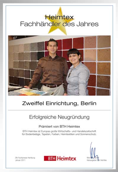 Zweiffel Einrichtung GmbH-Bettenfachhändler Urkunde Zweiffel Einrichtung GmbH