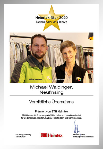 Michael Waldinger GmbH-Bettenfachhändler Urkunde Michael Waldinger GmbH