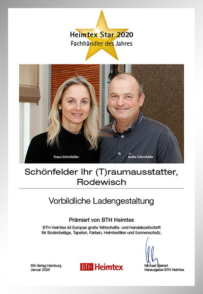 André Schönfelder  Raumausstatter- und Parkettlegemeister e.K.-Bettenfachhändler Urkunde André Schönfelder  Raumausstatter- und Parkettlegemeister e.K.