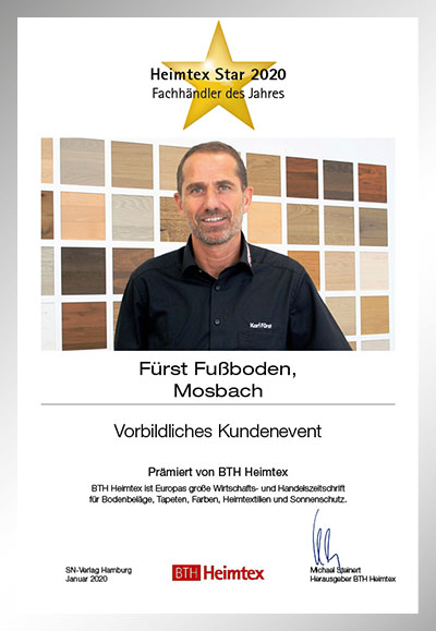 Fürst GmbH-Bettenfachhändler Urkunde Fürst GmbH